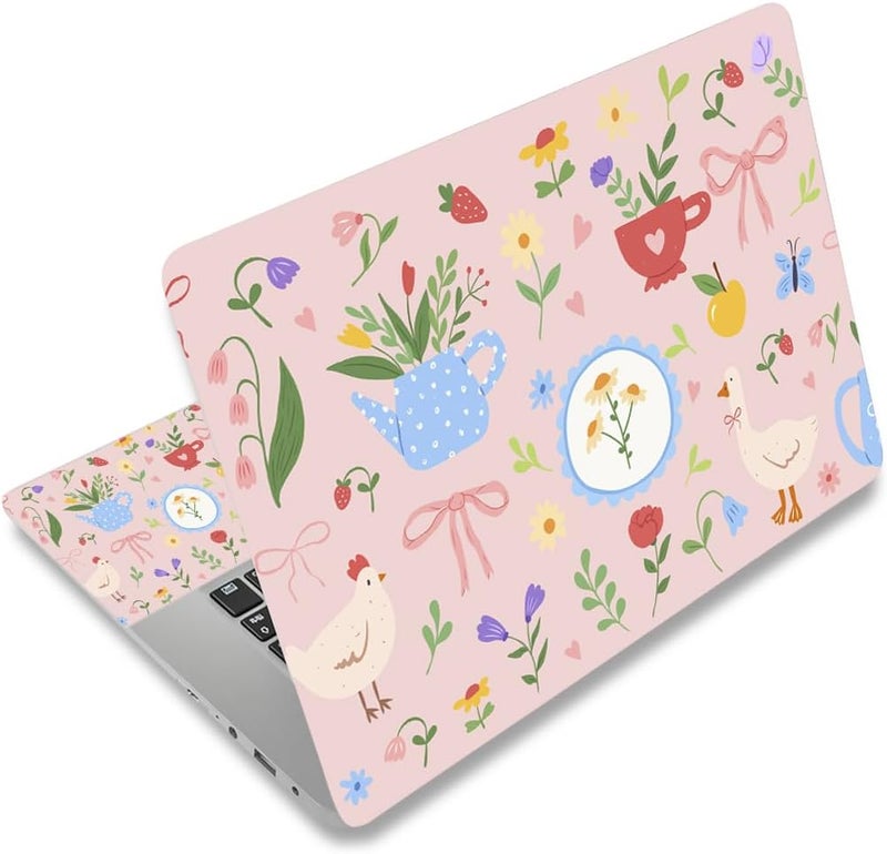 12.1 13 13.3 14 15.4 15.6 Inches Laptop Skin Sticker Decal Universal Vinyl Netbook Sticker Reusable Notebook PC Art Decal Protector Cover, Waterproof & Scratch-Resistant (Flowers Plants & Poultry)